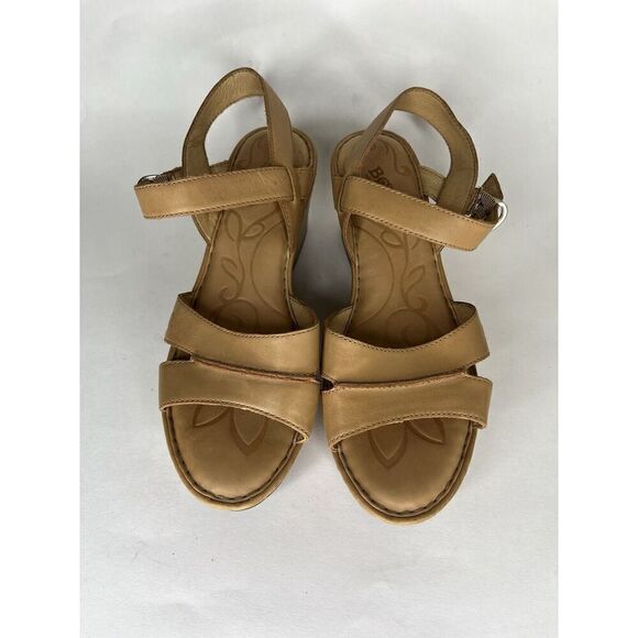 Born Shoes Sandals Heels Platform Ankle Strap Women Size 10M Brown Leather - Picture 14 of 14
